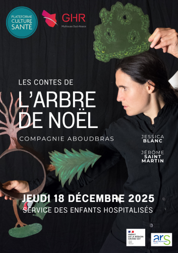 conte et marionnette Alsace Lorraine, Cie ABOUDBRAS, spectacle de noël, spectacle de contes sur le sapin, contes et légendes du sapin, contes et musique, contes et cercle de narration, plateforme cunture et santé, spectacle à l'hôpital, hôpital Mulhouse