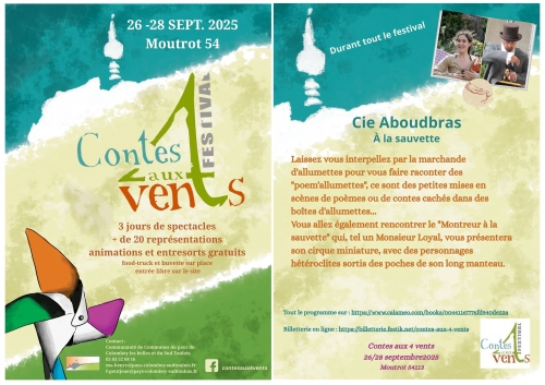 Contes aux 4 vents, spectacle A la sauvette, la marchande d'allumettes, le vendeur à la sauvette, montreur ciruqe miniature, échassier, poem'allumettes, Festival de contes Meurthe-et-Moselle 54, Entresorts théâtre de rue, contes de rue, petites formes, petits impromptus poétiques